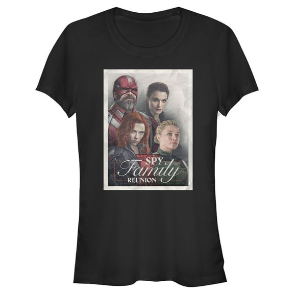 Junior's Marvel Black Widow Spy Family Reunion  Graphic Tee Black Medium