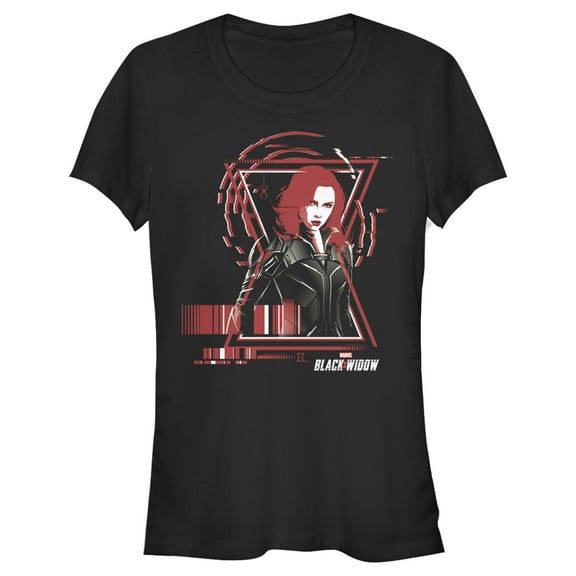 Junior's Marvel Black Widow Stealth Barcode  Graphic Tee Black X Large