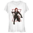 thumbnail image 1 of Junior's Marvel Black Widow Symbol Target  Graphic Tee White Large, 1 of 2