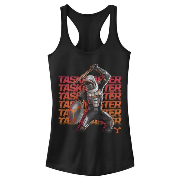 Junior's Marvel Black Widow Taskmaster Battle Racerback Tank Top Black Small