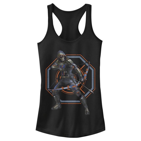 Junior's Marvel Black Widow Taskmaster Target Racerback Tank Top Black X Small