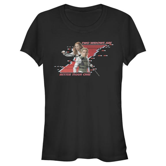 Junior's Marvel Black Widow Two Better Than One Graphic Tee Black 2X Large