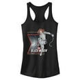 thumbnail image 1 of Junior's Marvel Black Widow Vintage Pose Racerback Tank Top Black Large, 1 of 4