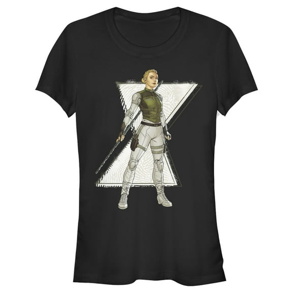 Junior's Marvel Black Widow Yelena Cartoon  Graphic Tee Black Medium