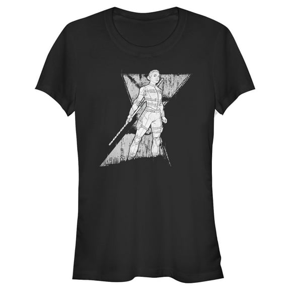 Junior's Marvel Black Widow Yelena Grunge  Graphic Tee Black Medium