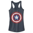 thumbnail image 1 of Junior's Marvel Captain America Distressed Shield  Racerback Tank Top Indigo 2X Large, 1 of 4