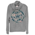 thumbnail image 1 of Junior's Marvel Captain America Floral Print  Cowl Neck Sweatshirt Gray Heather Large, 1 of 4