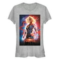 thumbnail image 1 of Junior's Marvel Captain Marvel Electric Poster Graphic Tee Athletic Heather X Large, 1 of 2