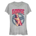 thumbnail image 1 of Junior's Marvel Captain Marvel Goose Cat Badge  Graphic Tee Athletic Heather 2X Large, 1 of 2
