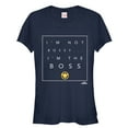 thumbnail image 1 of Junior's Marvel Captain Marvel I'm the Boss  Graphic Tee Navy Blue Small, 1 of 2