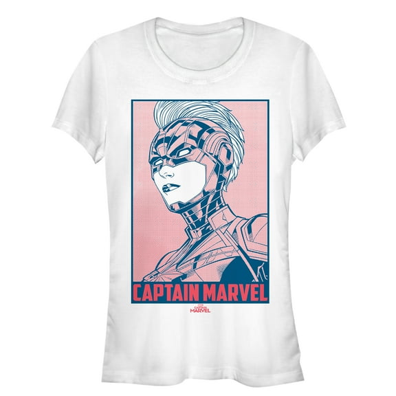 Junior's Marvel Captain Marvel Kree Poster  Graphic Tee White 2X Large