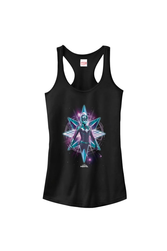 Junior's Marvel Captain Marvel Noble Kree Racerback Tank Top Black Small