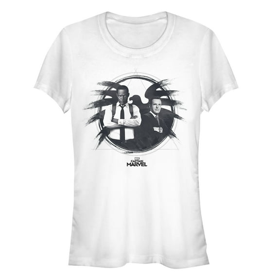 Junior's Marvel Captain Marvel S.H.I.E.L.D Agents  Graphic Tee White Large