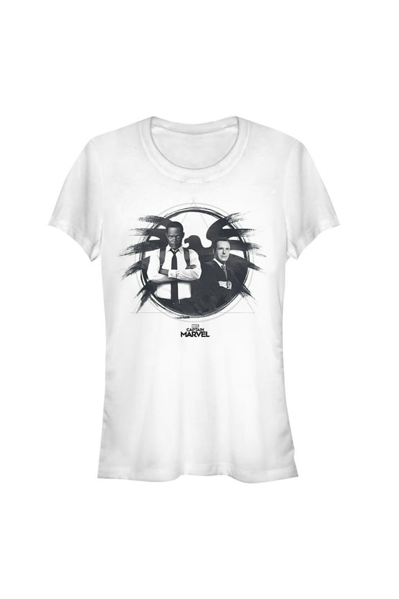 Junior's Marvel Captain Marvel S.H.I.E.L.D Agents Graphic Tee White Medium