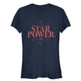 thumbnail image 1 of Junior's Marvel Captain Marvel Star Power Text  Graphic Tee Navy Blue Medium, 1 of 2