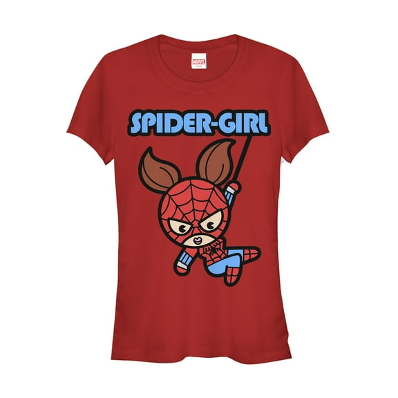 Junior's Marvel Cartoon Kawaii Spider-Girl  Graphic Tee Red Medium
