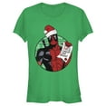 thumbnail image 1 of Junior's Marvel Christmas Deadpool Aunt is Heroic  Graphic Tee Kelly Green 2X Large, 1 of 2