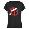thumbnail image 1 of Junior's Marvel Christmas Deadpool Santa Hat Graphic Tee Black 2X Large, 1 of 2
