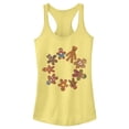 thumbnail image 1 of Junior's Marvel Christmas Gingerbread Cookie Circle  Racerback Tank Top Banana Medium, 1 of 3
