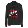 thumbnail image 1 of Junior's Marvel Christmas Spider-Man Santa Hat  Cowl Neck Sweatshirt Black 4X Large, 1 of 4