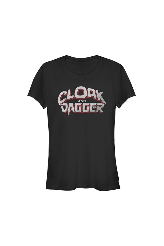 Junior's Marvel Cloak and Dagger Logo Graphic Tee Black Large