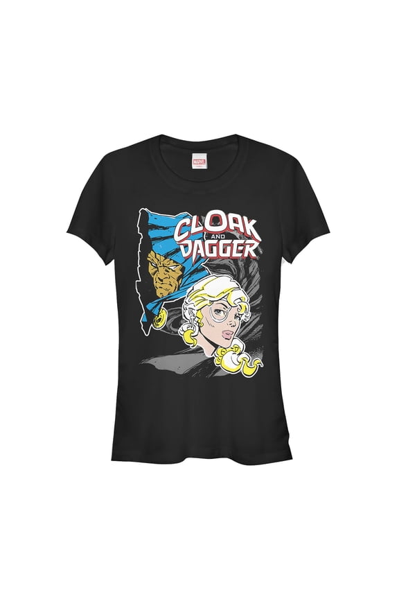 Junior's Marvel Cloak and Dagger Partner Portrait Graphic Tee Black X Large