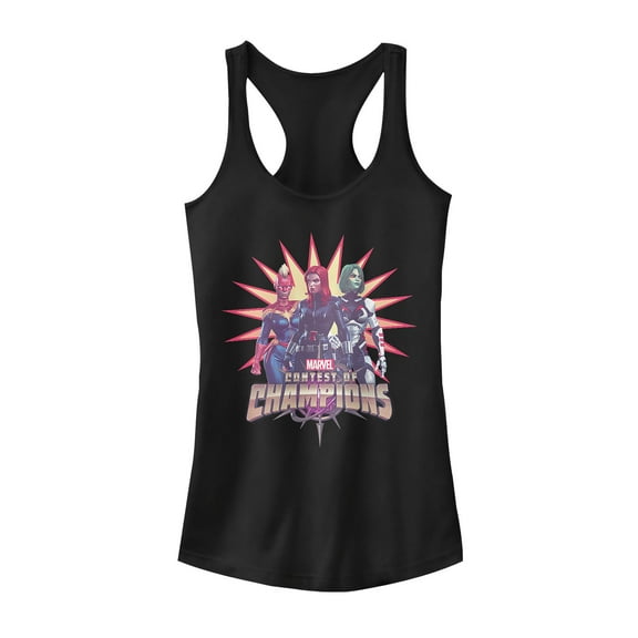 Junior's Marvel Contest of Champions Heroines  Racerback Tank Top Black 2X Large