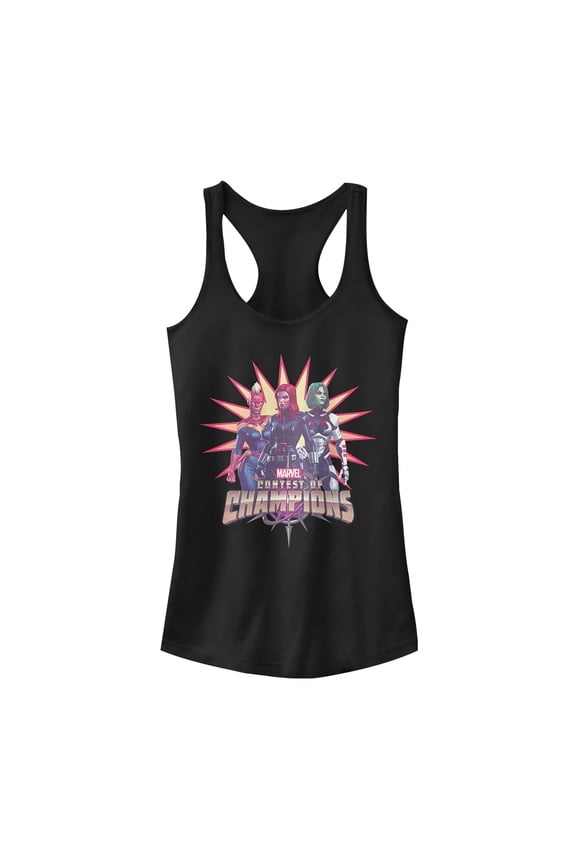 Junior's Marvel Contest of Champions Heroines Racerback Tank Top Black Small