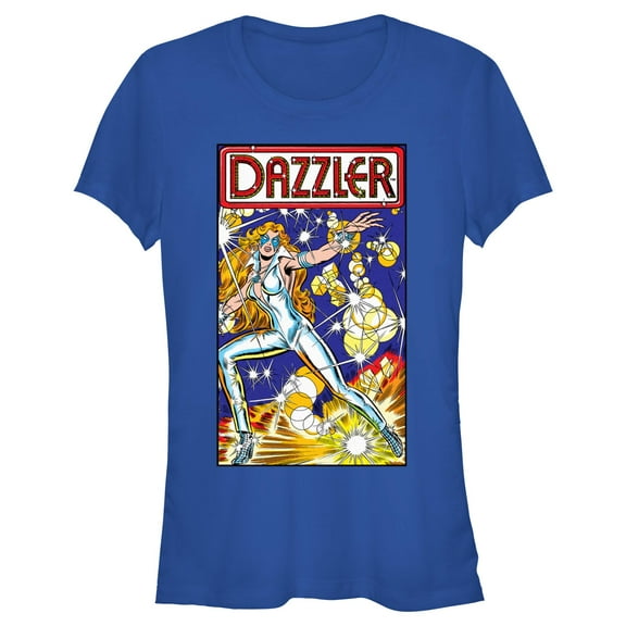 Junior's Marvel Dazzler Light Beams Comic Book Cover Graphic T-Shirt