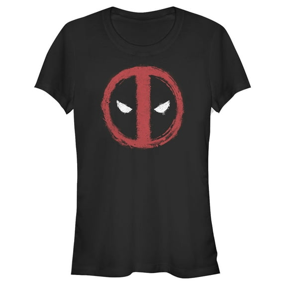Junior's Marvel: Deadpool Chalk Drawing Logo Graphic T-Shirt