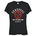 thumbnail image 1 of Junior's Marvel Deadpool Cracked Logo Team Graphic Tee Black Medium, 1 of 2