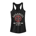 thumbnail image 1 of Junior's Marvel Deadpool Cracked Logo Team  Racerback Tank Top Black X Small, 1 of 4