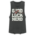 thumbnail image 1 of Junior's Marvel Deadpool Good Luck Nerd  Festival Muscle Graphic Tee Charcoal Large, 1 of 4