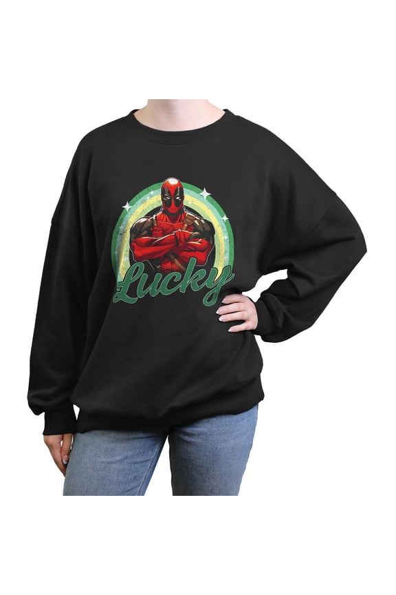Junior's Marvel: Deadpool Lucky Hero Sweatshirt