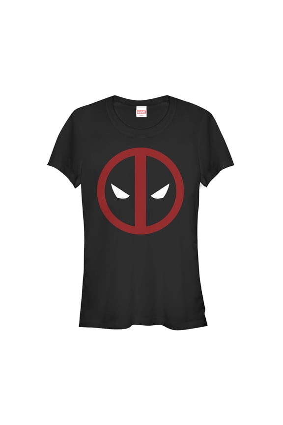 Junior's Marvel Deadpool Mask Classic Graphic Tee Black Large