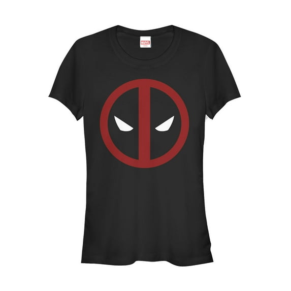 Junior's Marvel Deadpool Mask Classic Graphic Tee Black Large