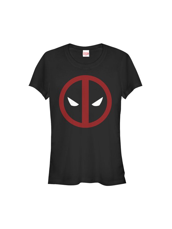 Junior's Marvel Deadpool Mask Classic Graphic Tee Black Small