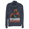 thumbnail image 1 of Junior's Marvel Deadpool No One Cares  Cowl Neck Sweatshirt Navy Blue X Large, 1 of 3