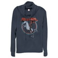 thumbnail image 1 of Junior's Marvel Deadpool Rides Unicorn  Cowl Neck Sweatshirt Navy Blue X Large, 1 of 3