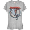 thumbnail image 1 of Junior's Marvel Deadpool Rides Unicorn Graphic Tee Athletic Heather Small, 1 of 2