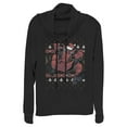 thumbnail image 1 of Junior's Marvel Deadpool Santa Hat Ugly Sweater Holiday  Cowl Neck Sweatshirt Black 4X Large, 1 of 3