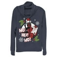 thumbnail image 1 of Junior's Marvel Deadpool Santa Naughty List Holiday  Cowl Neck Sweatshirt Navy Blue X Small, 1 of 3