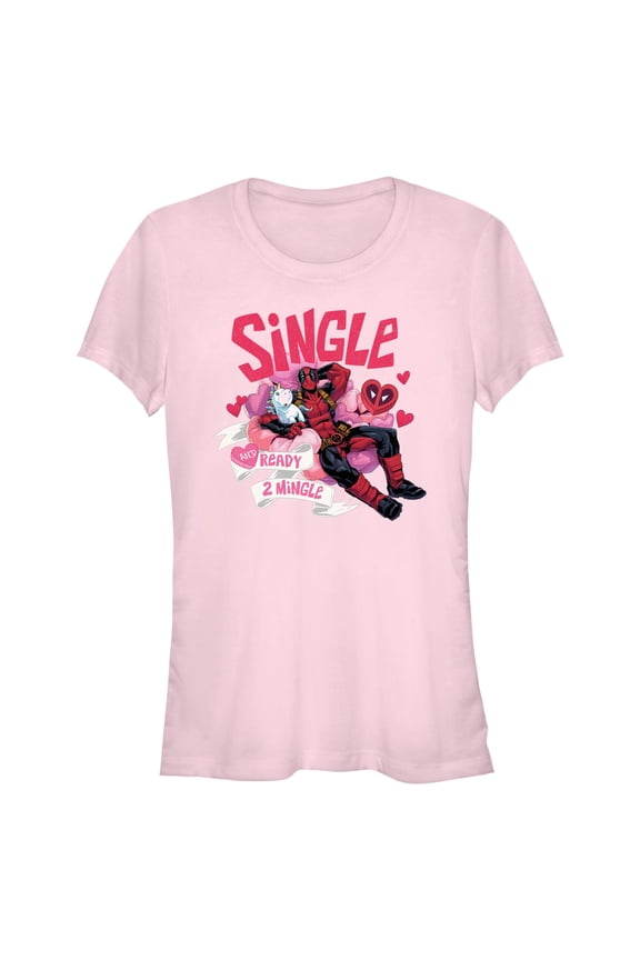 Junior's Marvel: Deadpool Single and Ready 2 Mingle Graphic T-Shirt
