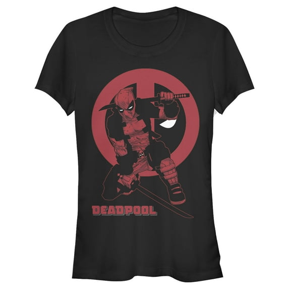 Junior's Marvel Deadpool Swords Pose Graphic T-Shirt