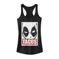 thumbnail image 1 of Junior's Marvel Deadpool Tacos  Racerback Tank Top Black X Large, 1 of 4