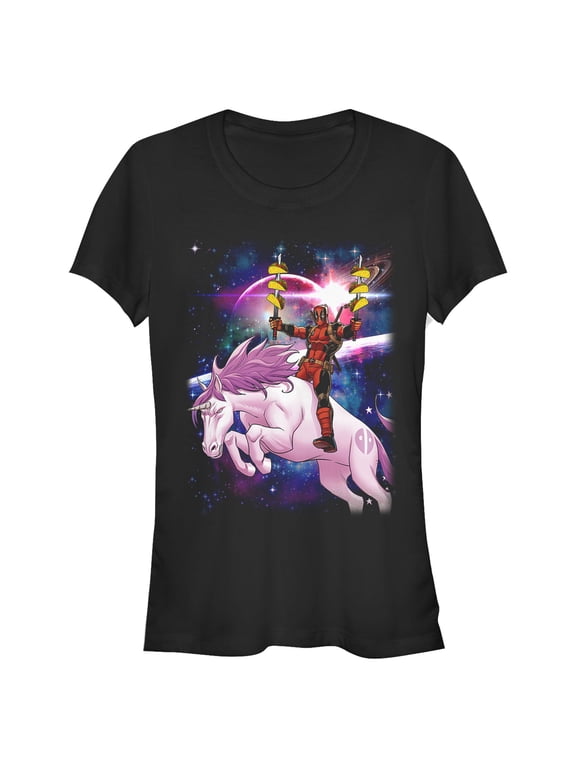 Junior's Marvel Deadpool Universe Taco Unicorn Graphic T-Shirt