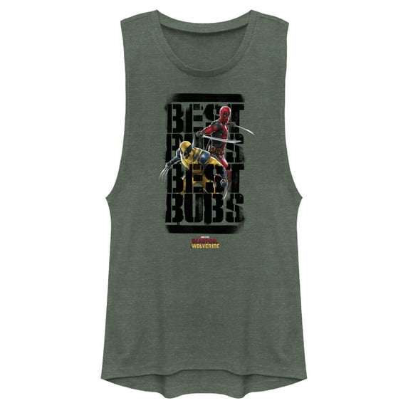 Junior's Marvel: Deadpool & Wolverine Best Bubs Graffiti Festival Muscle Graphic T-Shirt