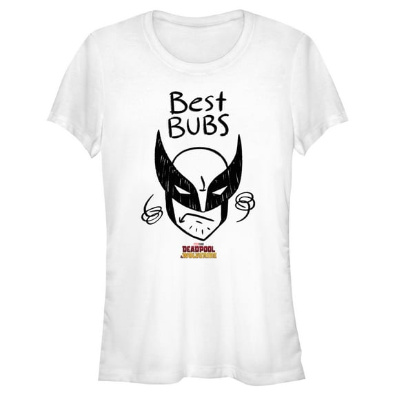 Junior's Marvel: Deadpool & Wolverine Best Bubs Sketch Portrait Graphic T-Shirt