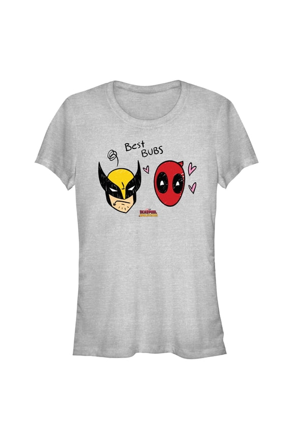 Junior's Marvel: Deadpool & Wolverine Best Bubs Sketch Portraits Graphic T-Shirt