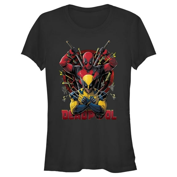Junior's Marvel: Deadpool & Wolverine Classic Poses  Graphic T-Shirt